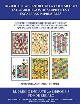 portada Aprender a Contar en Infantil (Diviértete Aprendiendo a Contar con Estos 20 Juegos de Serpientes y Escaleras Imprimibles): Cómprelo Mientras Queden.   Más de 600 Fichas Imprimibles en Total