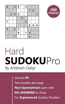 portada Hard Sudoku Pro: Book for Experienced Puzzlers (200 puzzles) Vol. 95 (en Inglés)
