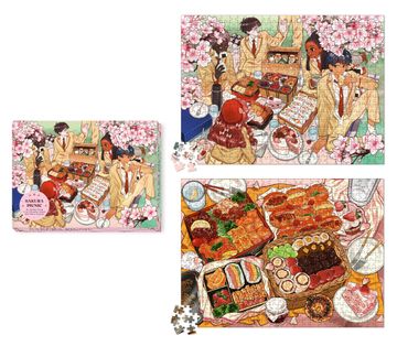 portada Sakura (Cherry Blossom) Picnic: An Anime Food 2-In-1 Double-Sided 500-Piece Puzzle (en Inglés)