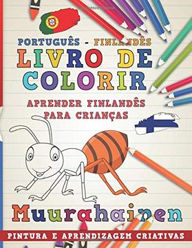 portada Livro de Colorir Português - Finlandês i Aprender Finlandês Para Crianças i Pintura e Aprendizagem Criativas (Aprenda Idiomas) 