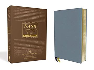 portada Nasb, Thinline Bible, Large Print, Genuine Leather, Buffalo, Blue, red Letter, 1995 Text, art Gilded Edges, Comfort Print 