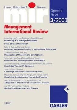 portada Governing Knowledge-Processes (en Inglés)