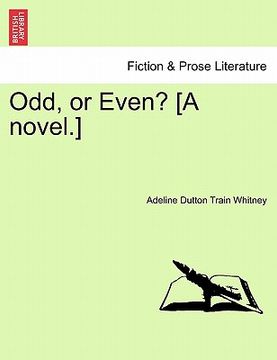 portada odd, or even? [a novel.] (en Inglés)