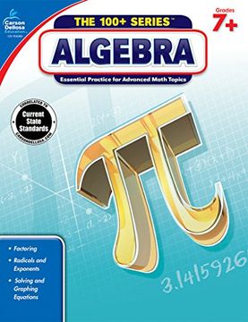 portada Algebra, Grades 7 - 9 (The 100+ Series™) (en Inglés)