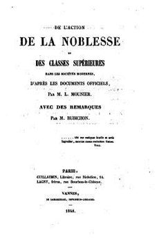 portada De l'Action de la Noblesse et des Classes Supérieures dans les Sociétés (en Francés)