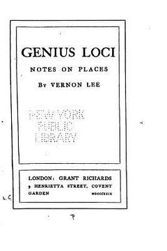 portada Genius Loci, Notes on Places (en Inglés)
