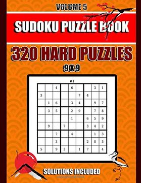 portada Sudoku Puzzle Book: 320 Hard Puzzles, 9X9, Solutions Included, Volume 5, (8. 5 x 11 in) (en Inglés)