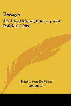 portada essays: civil and moral, literary and political (1789) (in English)