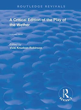 portada A Critical Edition of the Play of the Wether (Routledge Revivals) (en Inglés)