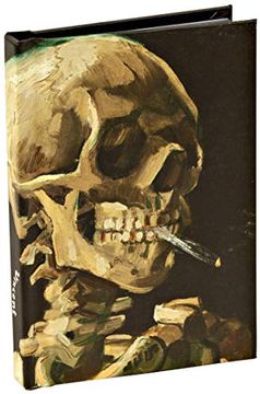 portada Head of a Skeleton With a Burning Cigarette by Vincent van Gogh, Skull Mini Notebook: Pocket Size Mini Hardcover Notebook With Painted Edge Paper
