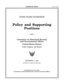 portada United States Government Policy and Supporting Positions, December 1, 2016 (Plum Book)