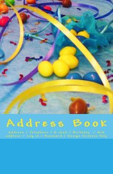 portada Address Book: Address / Telephone / E-mail / Birthday / Web Address / Log in / Password / Blue (en Inglés)