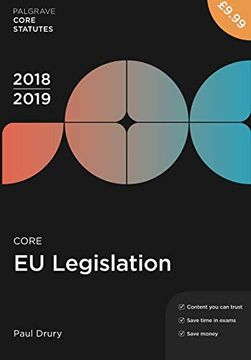 portada Core eu Legislation 2018-19 (Macmillan Core Statutes) (in English)