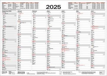 portada Tafelkalender a5 "Stabil" 2025: 14 Monate auf Vorder- und Rückseite i Dicker Karton i Ferientermine und Feiertage