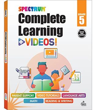 portada Spectrum Grade 5 Complete Learning + Videos, 5th Grade Workbooks all Subjects, Grade 5 Workbook With Math, Language Arts, Reading Lessons, How-To Video Instructions and Examples (en Inglés)