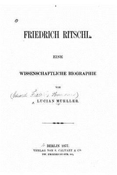 portada Friedrich Ritschl Eine wissenschaftliche Biographie (en Alemán)