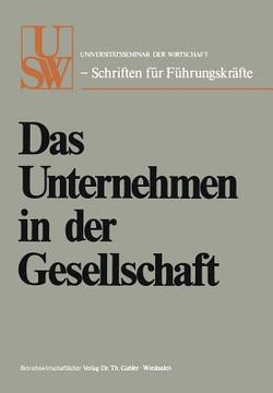 portada Das Unternehmen in Der Gesellschaft (en Alemán)