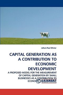 portada capital generation as a contribution to economic development (en Inglés)