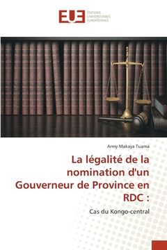 portada La légalité de la nomination d'un Gouverneur de Province en RDC