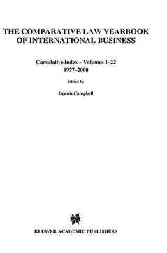 portada comparative law yearbook of international business cumulative