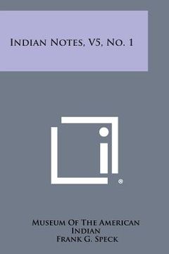 portada Indian Notes, V5, No. 1 (in English)