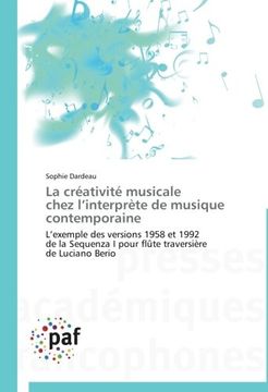 portada La créativité musicale chez l'interprète de musique contemporaine