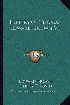 portada letters of thomas edward brown v1 (in English)