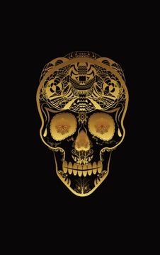 portada Glowing Golden Sugar Skeleton Skull Diary, Journal, and/or Notebook: Perfect for Fans of Astrology, Dark Magic, Fantasy, Halloween, Occult, Wicca, and (en Inglés)