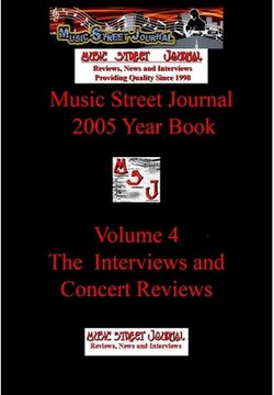 portada Music Street Journal: 2005 Year Book: Volume 4 - The Interviews and Concert Reviews Hardcover Edition (in English)