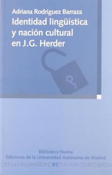 portada Identidad Linguistica y Nacion Cultural en j. G. Herder