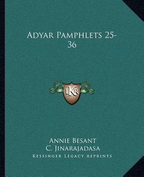 portada adyar pamphlets 25-36 (en Inglés)
