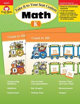 portada take it to your seat math centers, grade k (in English)
