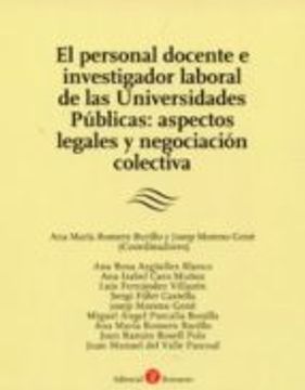 portada PERSONAL DOCENTE E INVESTIGADOS LABORAL DE LAS UNIVERSIDADES PUBL ICAS: ASPECTOS LEGALES Y NEGOCIACI