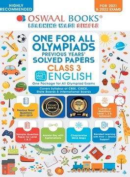 portada Oswaal One for All Olympiad Previous Years' Solved Papers, Class-3 English Book (For 2021-22 Exam) (en Inglés)
