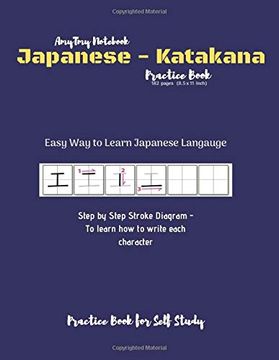 portada Japanese - Katakana Practice Book | Katakana Language Character Practice Workbook | Japanese Language Practice Book | Amytmy Not | 184 Pages | 8. 5 x 11 Inch | Matte Cover 