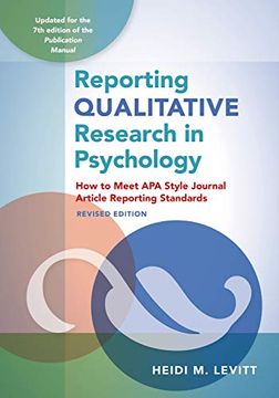 portada Reporting Qualitative Research in Psychology: How to Meet apa Style Journal Article Reporting Standards (in English)