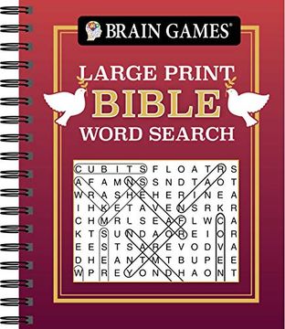 portada Brain Games - Large Print Bible Word Search (Red) (Brain Games - Bible) (en Inglés)