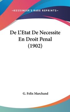 portada De L'Etat De Necessite En Droit Penal (1902) (in French)