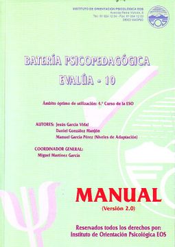 portada Bateria Psicopedagogica Evalua - 10 Version 2. 0 (manual+cuadernillo)