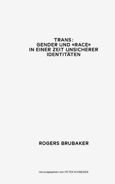 portada Trans. Gender und Race in Einer Zeit Unsicherer Identitäten (en Alemán)
