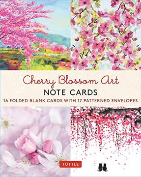 portada Cherry Blossom Art, 16 Note Cards: 16 Different Blank Cards With Envelopes in a Keepsake Box! (en Inglés)