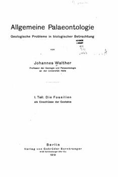 portada Allgemeine Palaeontologie Geologische Fragen in biologischer Betrachtung (German Edition)