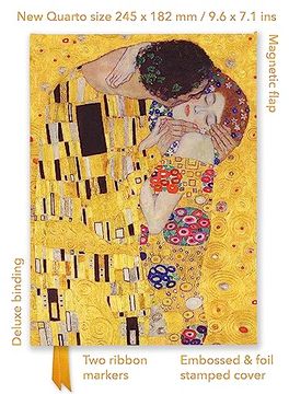 portada Gustav Klimt: The Kiss (Foiled Quarto Journal) (Flame Tree fsc Quarto Notebook) (in English)
