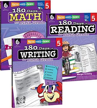 portada 180 Days of Reading, Writing and Math for Fifth Grade 3-Book Set (180 Days of Practice)