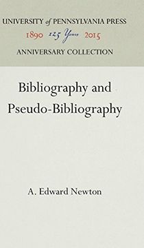 portada Bibliography and Pseudo-Bibliography (Publications of the a. S. W. Rosenbach Fellowship in Bibliography) (en Inglés)