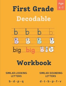 portada Decodable Workbook for Kids Ages 6 - 7: Dyslexia-Friendly Activities to Improve Reading Skills, Exercises for Decoding Words with Similar Sounds and L (en Inglés)