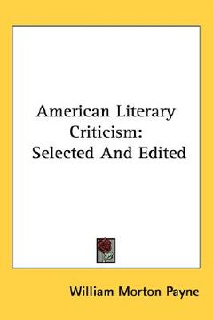 portada american literary criticism: selected and edited