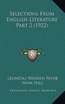 portada selections from english literature part 2 (1922) (en Inglés)