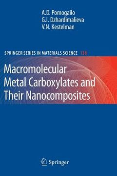 portada macromolecular metal carboxylates and their nanocomposites (en Inglés)