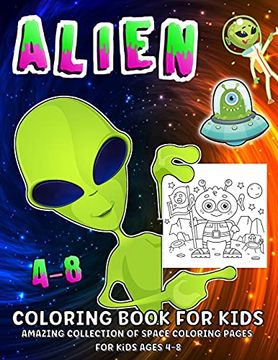 portada Space and Aliens Coloring Book: Aliens Coloring Book for Kids Ages 4-8 (en Inglés)
